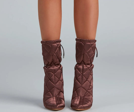 Gequiltte Schoonheid Scrunch Stiletto Booties