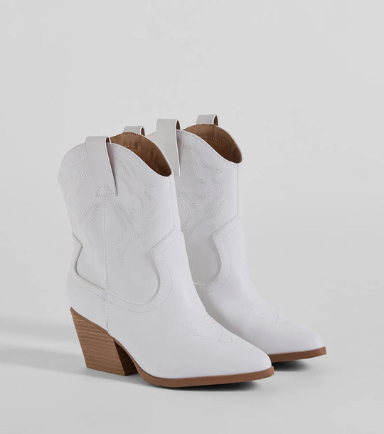 Betaal een Bezoek Western Faux Leren Booties