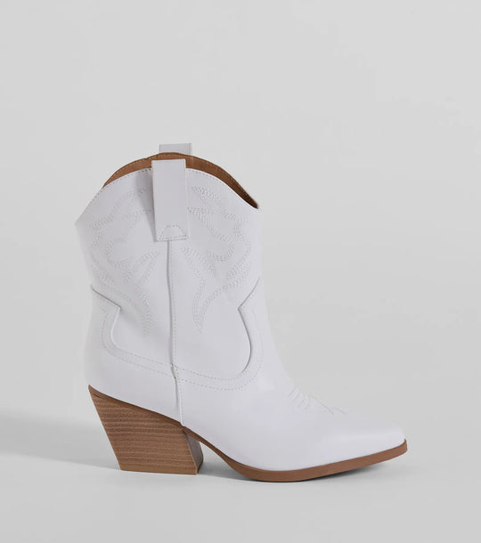 Betaal een Bezoek Western Faux Leren Booties