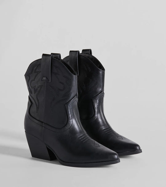 Betaal een Bezoek Western Faux Leren Booties