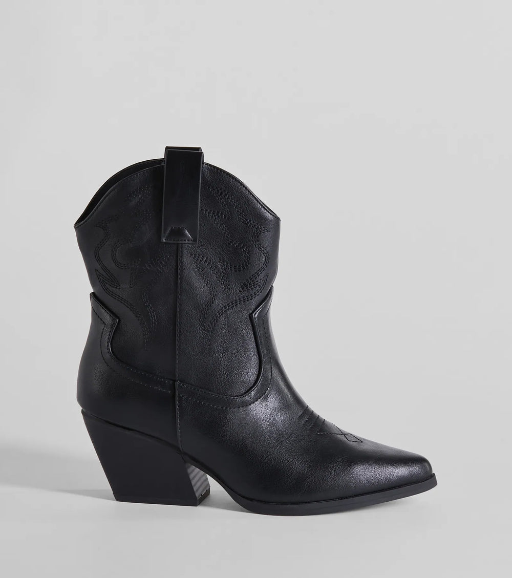 Betaal een Bezoek Western Faux Leren Booties