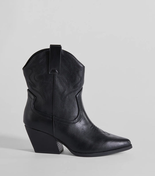 Betaal een Bezoek Western Faux Leren Booties