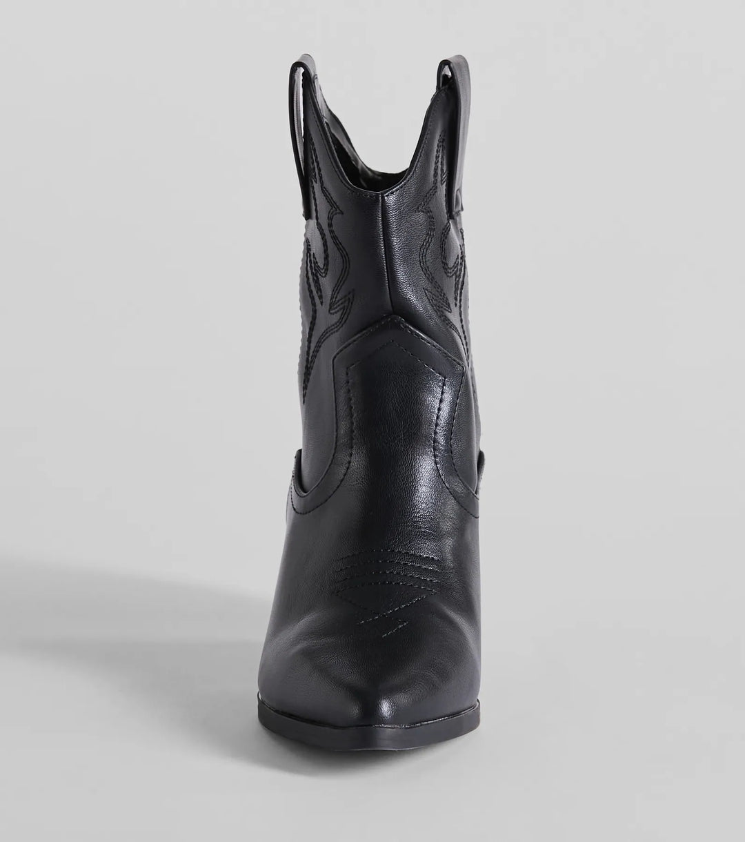 Betaal een Bezoek Western Faux Leren Booties