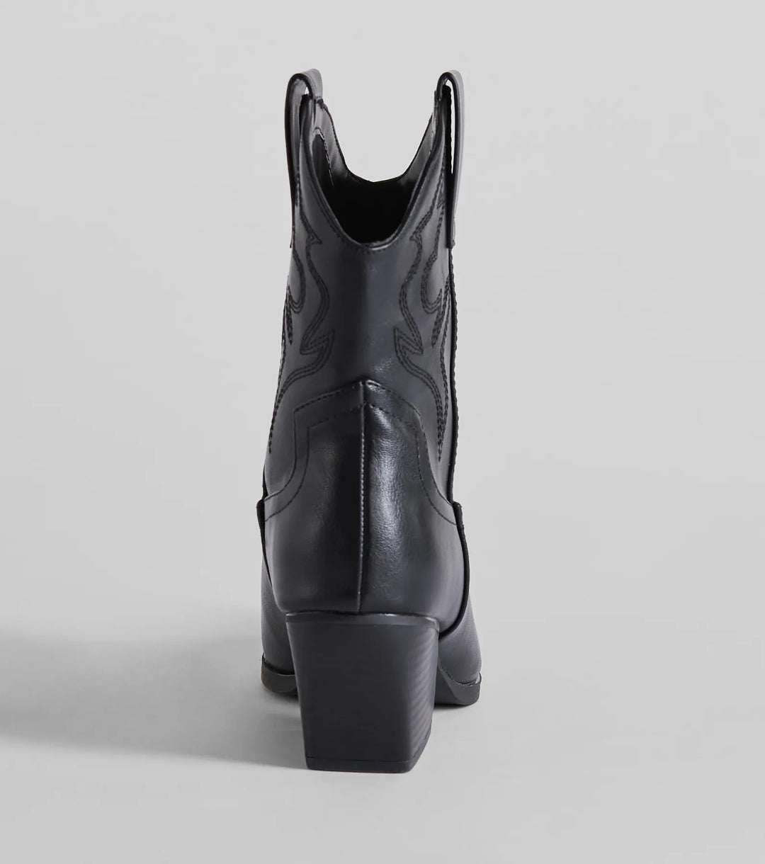 Betaal een Bezoek Western Faux Leren Booties