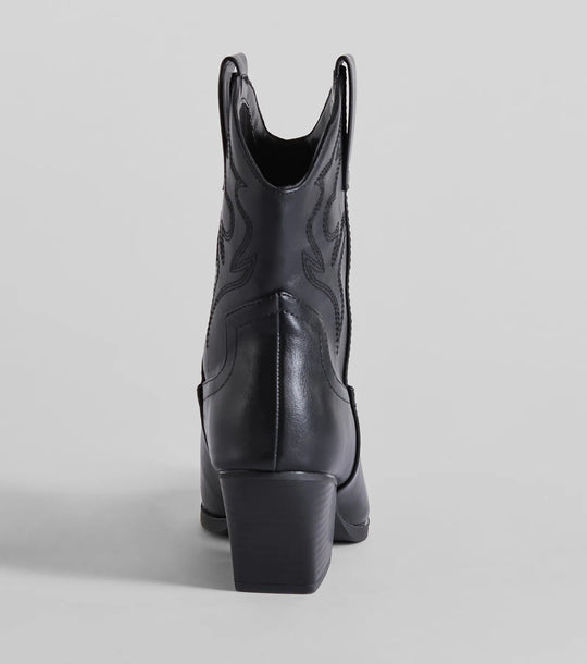 Betaal een Bezoek Western Faux Leren Booties