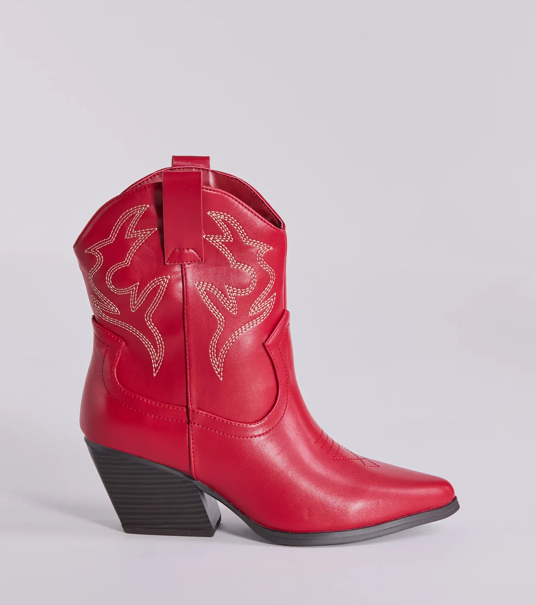 Betaal een Bezoek Western Faux Leren Booties