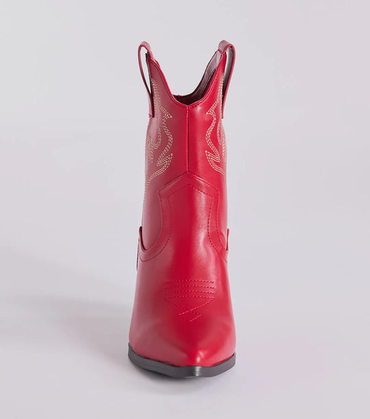 Betaal een Bezoek Western Faux Leren Booties