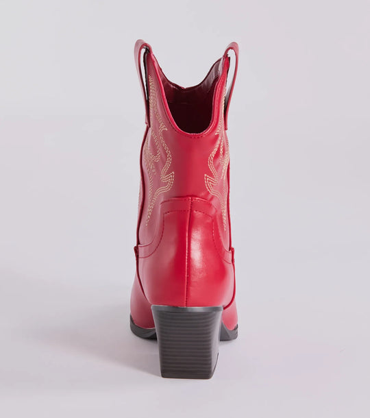 Betaal een Bezoek Western Faux Leren Booties