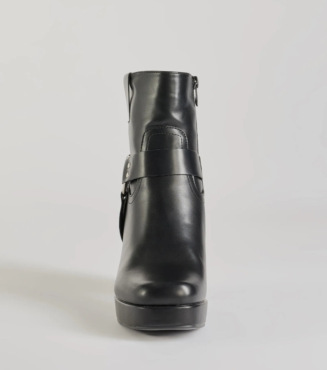 Moeiteloze Edge Moto Faux Leren Enkellaarsjes