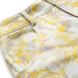 Abstracte Print Denim Knop Pocket Wijde Pantalon