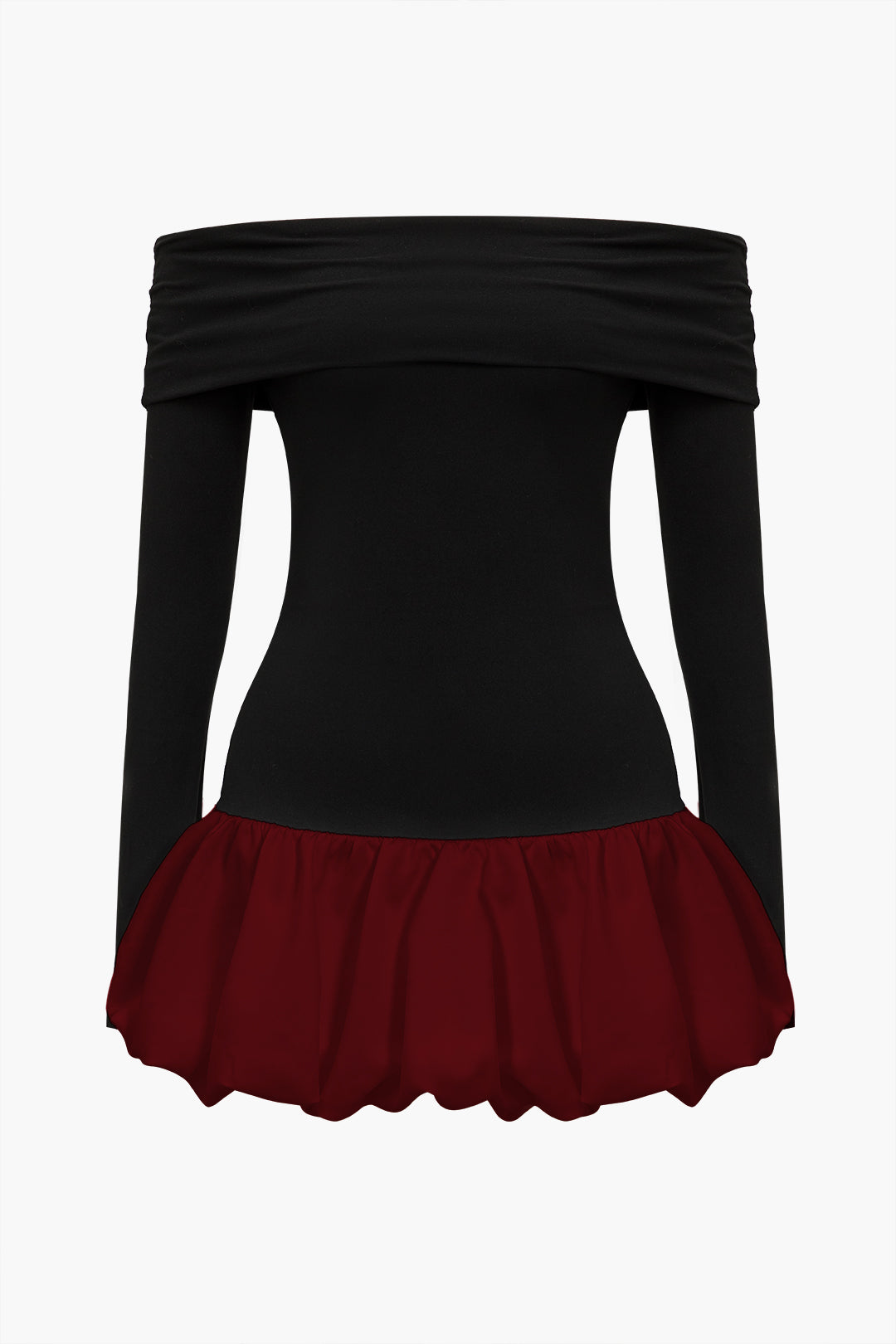Off Shoulder Patchwork Mini Jurk