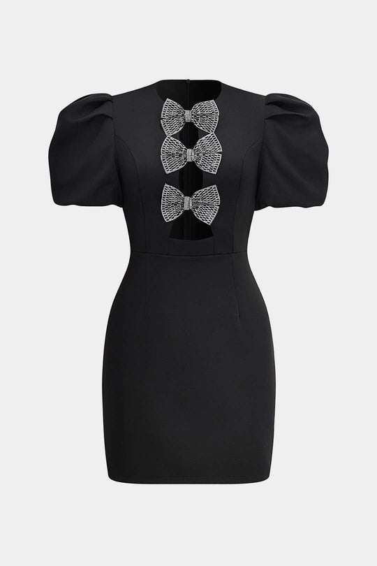 Rhinestone Strik Uitsnede Mini Jurk