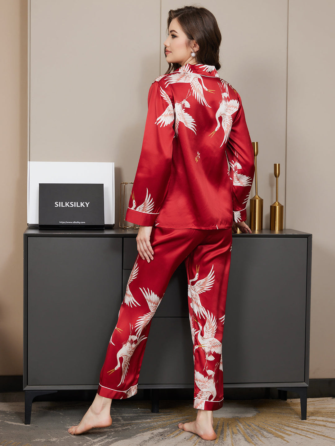 Ailith - Verfijnde Binding Trim Dames Pyjama Set