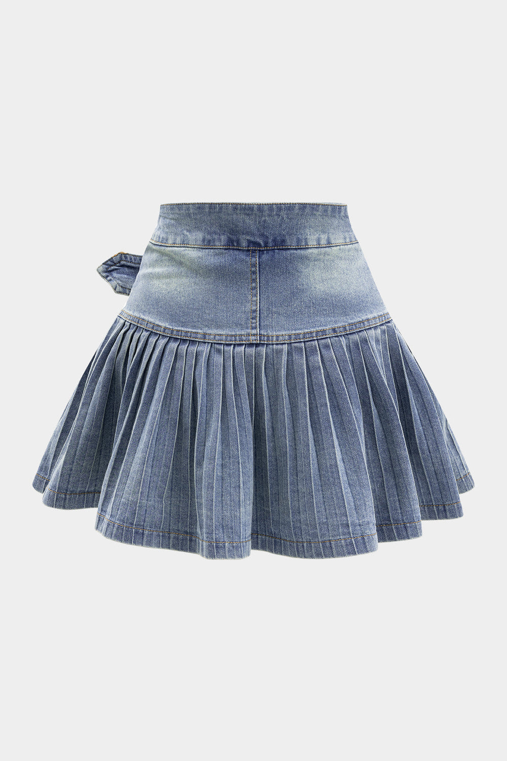Denim Plissé Hoge Taille Mentalic Decor Rok