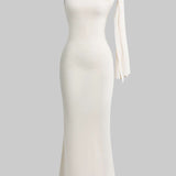 Asymmetrische Twist Knoop Zeemeermin Maxi Jurk