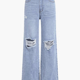 Solide Uitgesneden Gescheurde Jeans