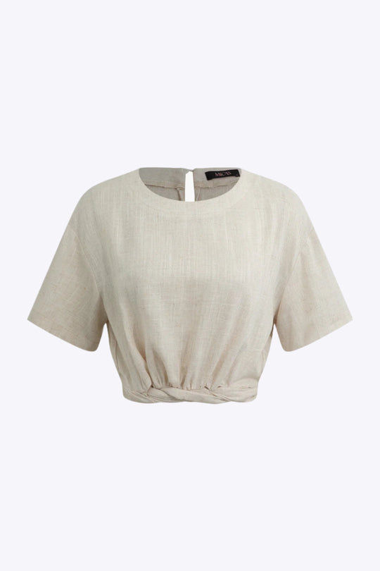 Poppy - Strakke Zomer Comfort Dames Crop Korte Mouw Shirt