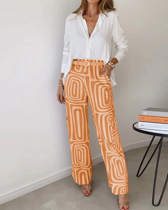 Naiya Comfy Chic Set – Geometrisch Design met gratis Stijlvolle Riem
