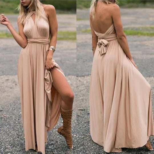 Elegante Wikkeljurk Dames – Midi Jurk met V-Hals, Ceintuur en Zwierige Rok