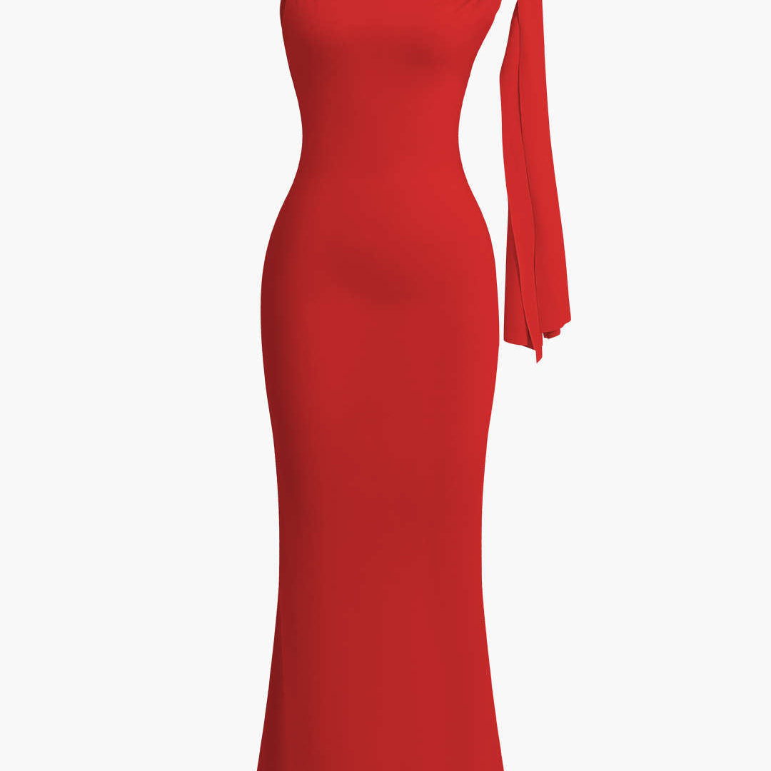 Asymmetrische Twist Knoop Zeemeermin Maxi Jurk