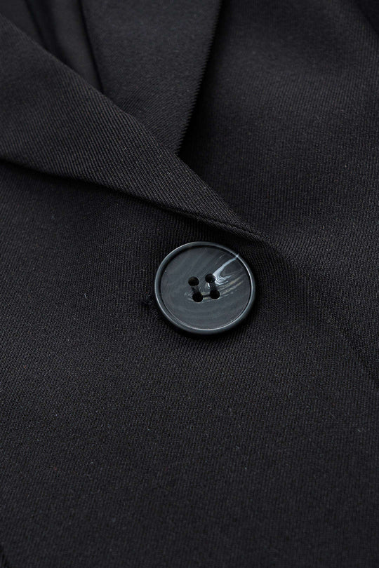 Knop V-Hals Pocket Lange Mouw Mini Jurk