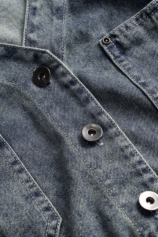 Denim Strik Voor Vest