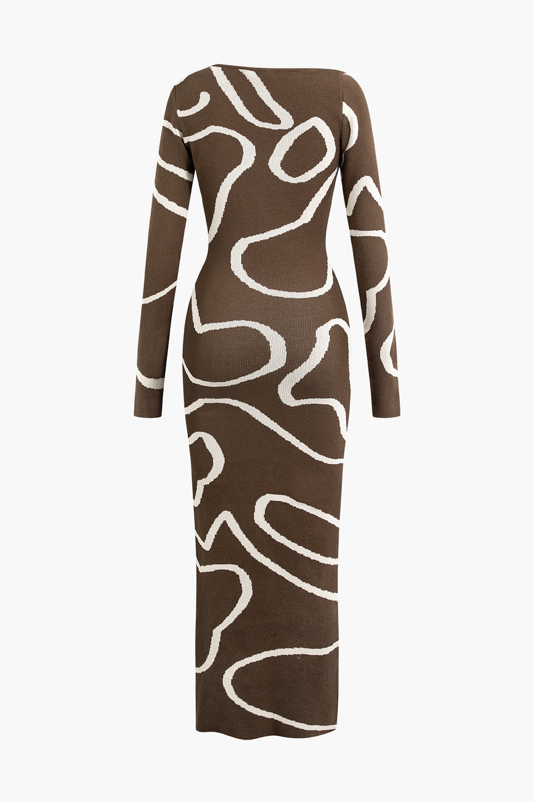 Lijnpatroon Cut Out Slit Brede Maxi Jurk