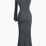 Asymmetrische Twist Knoop Zeemeermin Maxi Jurk