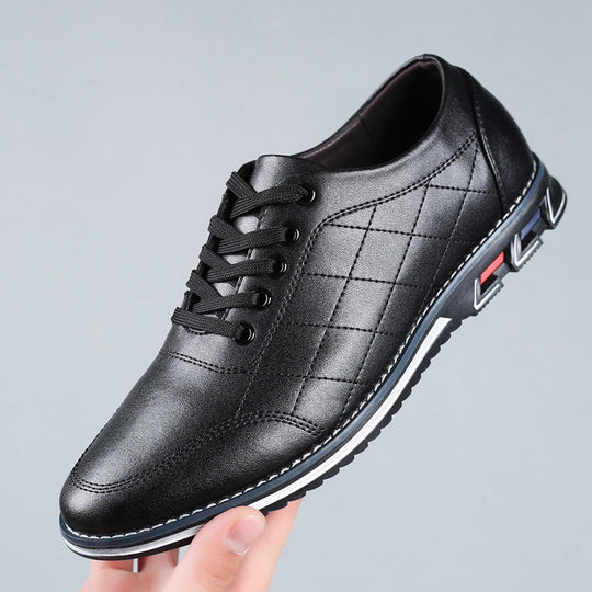 Heren Veterschoenen met Gequilte Details en Sportzool