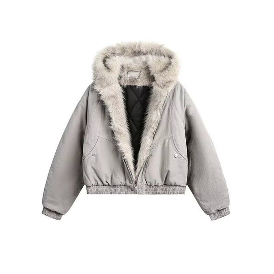 Dames | Korte Winterjas | Capuchon | Bontlook Rand | Warme Casual Stijl