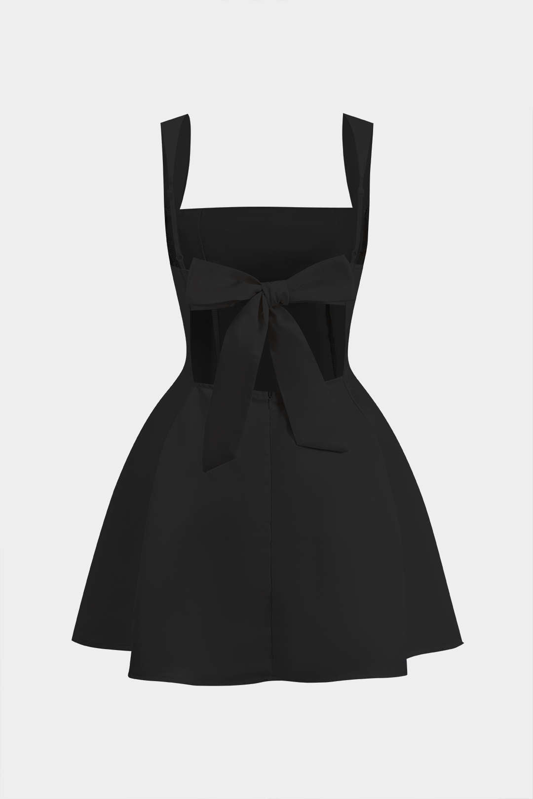 Tie Back Zipper Backless Slip Mini Jurk