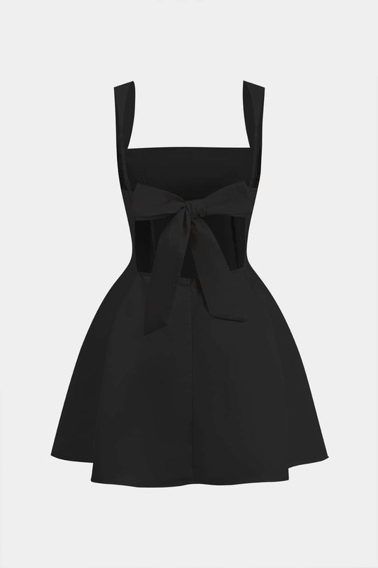 Tie Back Zipper Backless Slip Mini Jurk