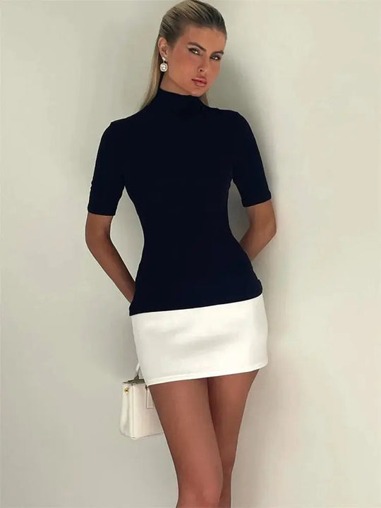 Herfst - Moeiteloos Chic Tailored Fit Dames Mini Jurk