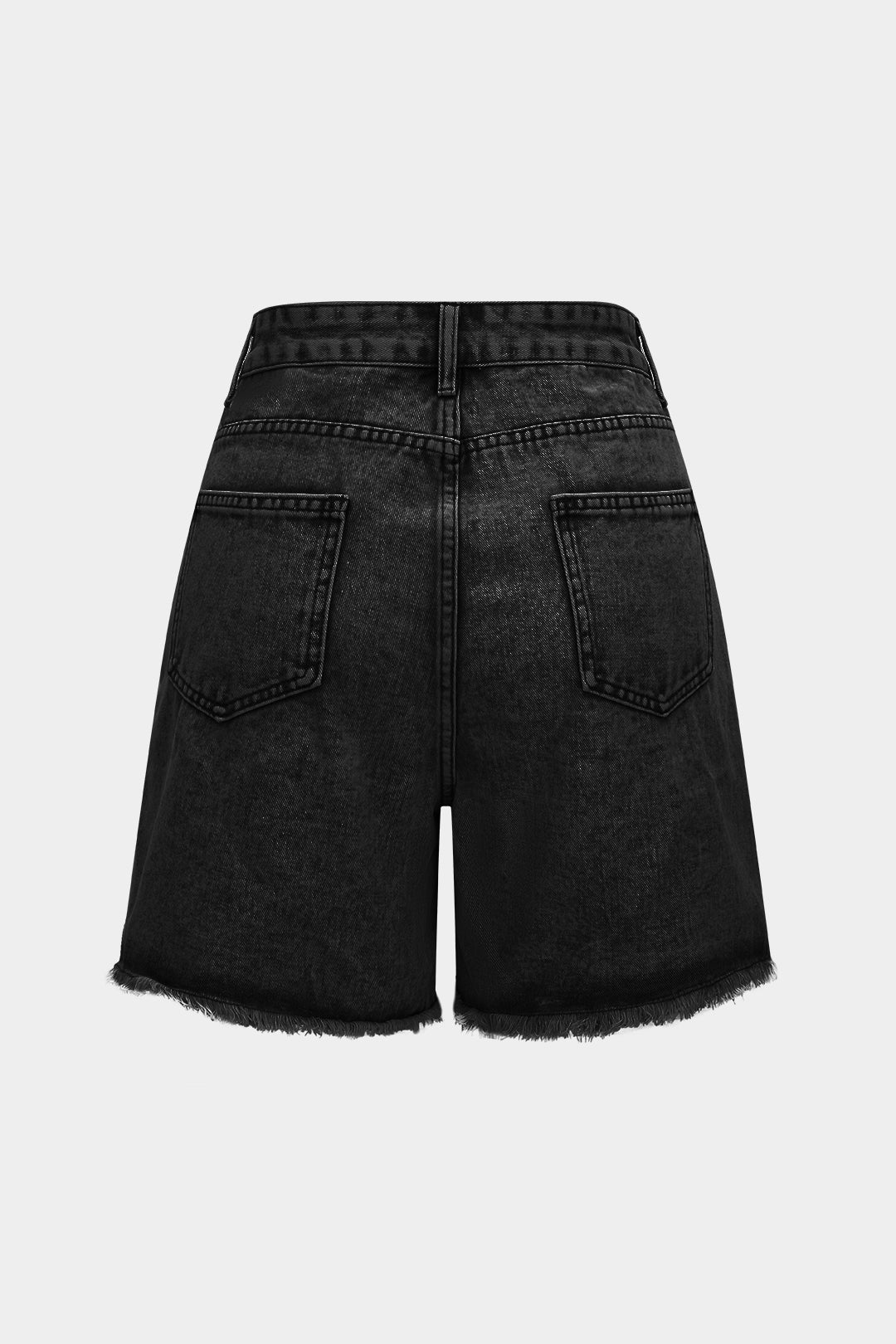 Denim Hoge Taille Gescheurde Shorts