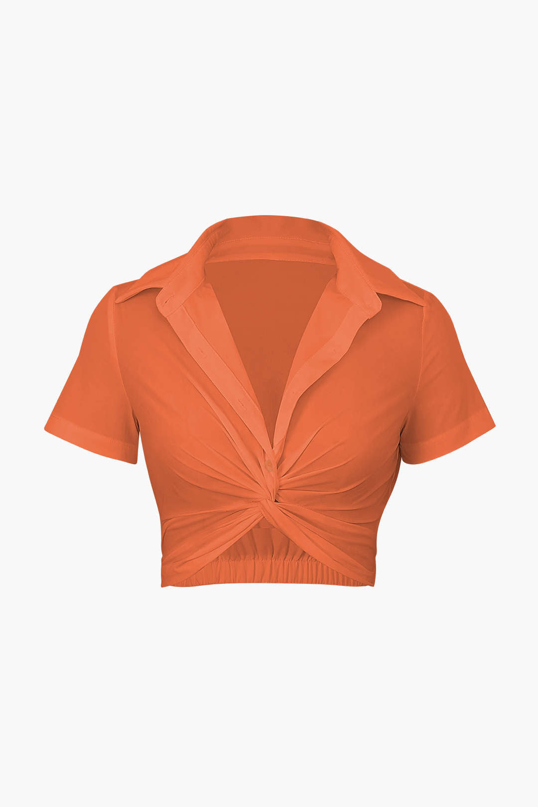 Viridis - Moderne Twist Stijl Dames Cropped Shirt