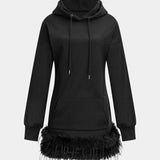 Hooded Pocket Lange Mouw Mini Jurk
