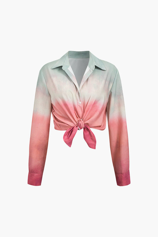 Sorcha - Stijlvolle Ombre Touch Dames Langemouwen Shirt