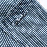 Letter Borduurwerk Denim Streep Knop Pocket Wijde Pijp Barrel Jeans