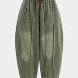 Denim Vervaagde Brede Pijpen Barrel Jeans