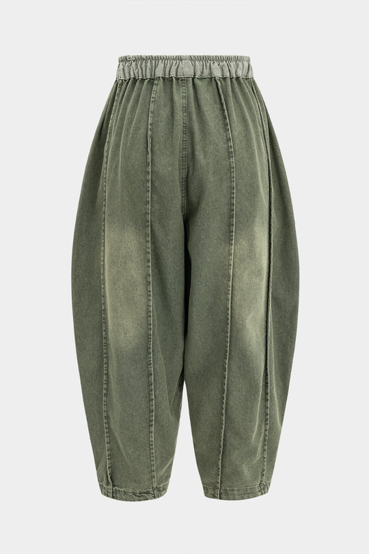 Denim Vervaagde Brede Pijpen Barrel Jeans