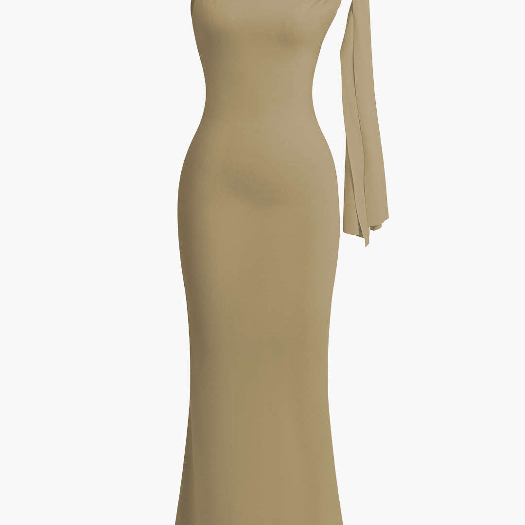 Asymmetrische Twist Knoop Zeemeermin Maxi Jurk