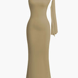 Asymmetrische Twist Knoop Zeemeermin Maxi Jurk
