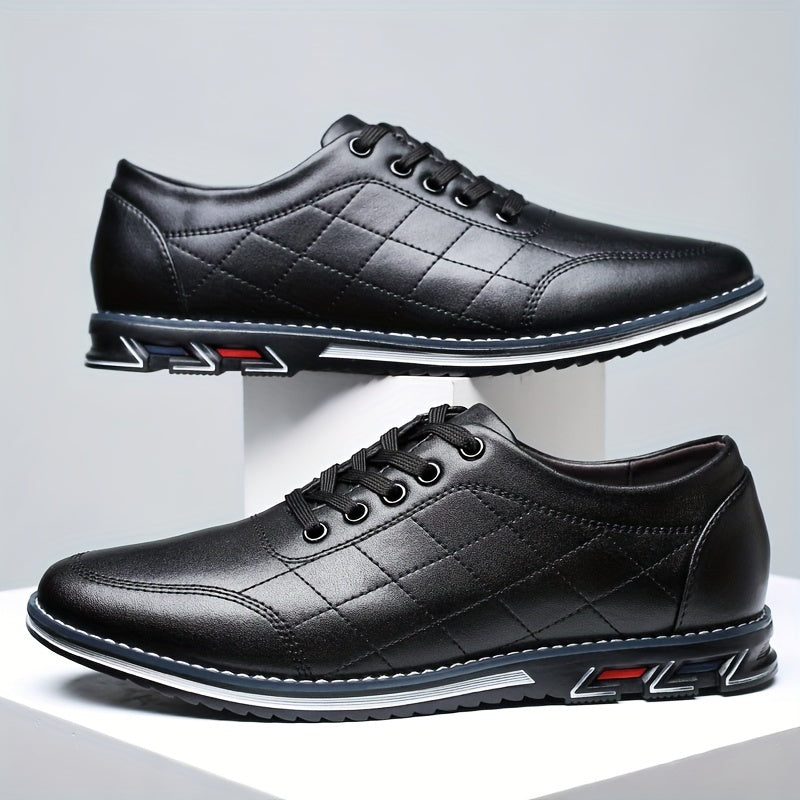 Heren Veterschoenen met Gequilte Details en Sportzool
