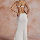 Uitsnede Rugloze Bustier Slip Maxi Jurk