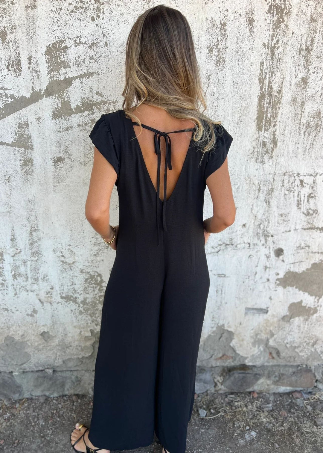 Dames Mouwloze Jumpsuit met V-hals en Zakken