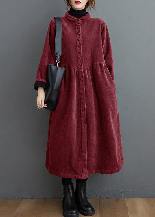 Dames Corduroy Winterjas | Lange Overjasstijl | Warme Herfstjas