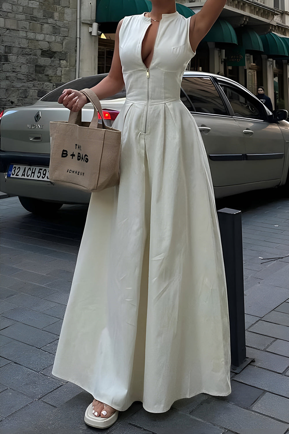 Effen Slipper Maxi Jurk
