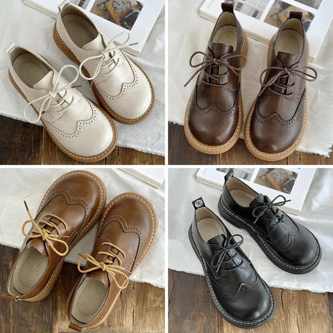 Liza - stijlvolle brede broque stijl oxford schoenen dames