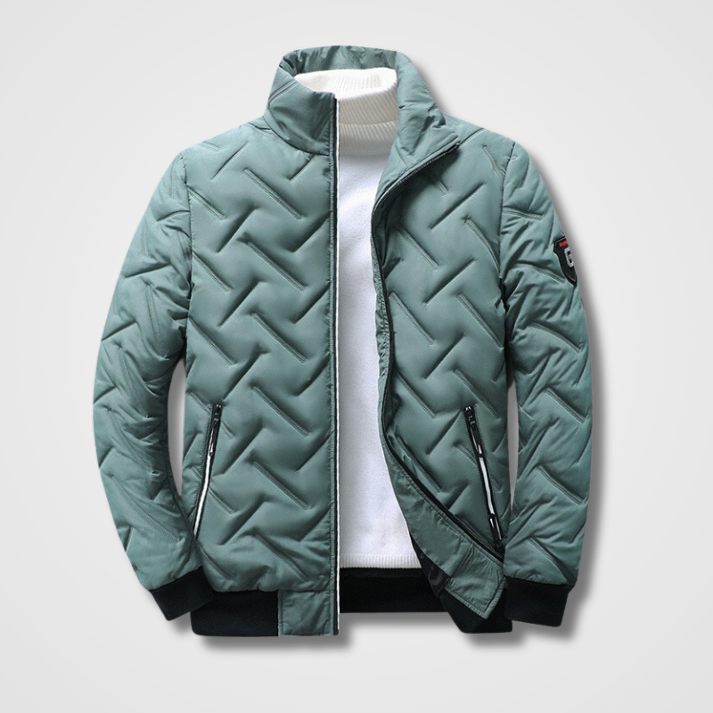 Heren Gequilte Bomberjack | Hoge Kraag & Ritszakken | Stijlvolle Streetwear