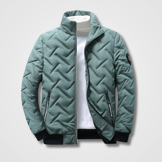 Heren Gequilte Bomberjack | Hoge Kraag & Ritszakken | Stijlvolle Streetwear